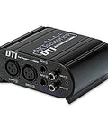Dual Transformer Isolator Hum Eliminator For Studio Pro Rig with Balanced XLR In And Out, TRS, RCA Inputs shown front view