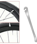 Eight Way Universal Bicycle Spoke Wrench Tool For Wheel Truing And Tension Adjustment In Hardened Steel with tire lever detail