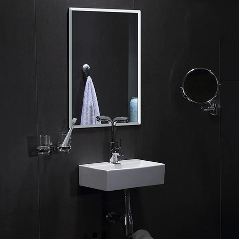 Bathroom Sink Bathroom Vanity Ceramic Vessel Sink Wall Mount Small Bathroom Corner Basin and Faucet White Vessel Sink Vessel Sink with mirror and accessories.