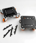 Super Heavy Duty Furniture Mover Dollies That Spin 360 Degrees Easy With Pry Bar And Heightening Pads for moving items.