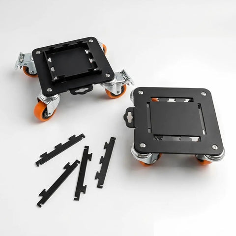 Super Heavy Duty Furniture Mover Dollies That Spin 360 Degrees Easy With Pry Bar And Heightening Pads for moving items.