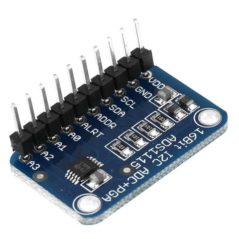 16-Bit I2C ADC Development Board For Microcontrollers, High-Resolution Analog To Digital Converter Module With Soldered Pins