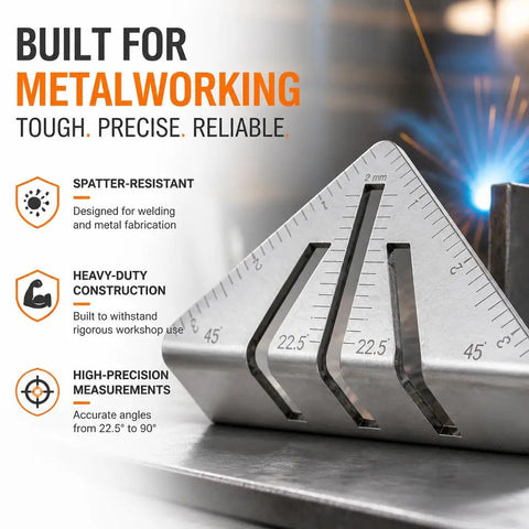 Heavy-Duty Welding Angle Square Stainless Steel Multi-Angle Layout Tool 8 Inch Pro-Grade with precision ruler for metalworking