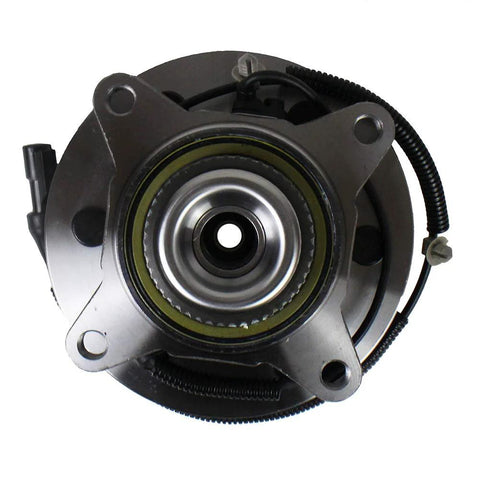 Front view of 4WD Front Wheel Hub And Bearing Assembly 515119 For Ford F 150 2009 2010 6 Lug With ABS Front Axle Hub Replacement Durable Easy To Install