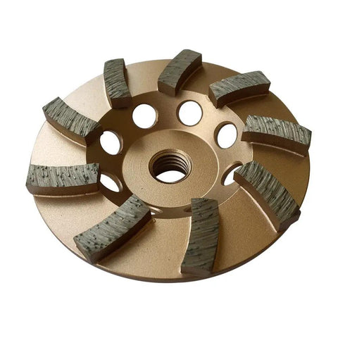 4 Inch Diamond Grinding Wheel For Concrete And Masonry, Turbo 9 Segments, 30 40 Grit, Medium Bond, Five Eighths By Eleven Arbor, Wet Or Dry Use, Multipurpose Grinding And Surface Prep For Leveling, Cleaning, And Coating Removal
