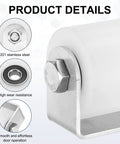 Close-up of 2 Pack Sliding Gate Guide Roller Set With Nylon Wheels And Ball Bearings 1.89 Inch Diameter White.