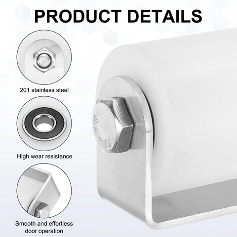 1 Inch Nylon Gate Guide Roller With C Post Welded Bracket And Ball Bearing Side Roller Assembly For Sliding Doors Rust Proof Nylon Wheel