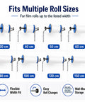 Heavy Duty Wall Mount Bubble Wrap Dispenser Built Tough Industrial Steel Roll Holder fits various roll sizes from 30 to 150 cm.