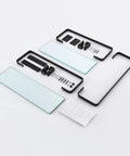 Components of Tempered Glass Floating Bathroom Shelf With Bar, Rectangular Wall Mounted Aluminum Rustproof Black Finish organizer