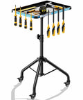 Adjustable Work Table And Tool Cart On Wheels For Garage And Shop, Portable Mechanic Workstation With 360 Degree Locking Casters