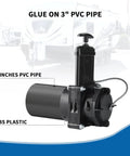 RV Gate Valve 3 Inch Hub To 3 Inch Lug With Cap Glue On 3 Inch PVC Sewer Pipe Black UV Resistant Plastic 1 Pack