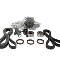 Ultimate Timing Belt Kit With Water Pump Idlers Fits Acura MDX Honda Odyssey Pilot Ridgeline 3.5L V6 Engine Ensures Smooth Driving Prevent Belt Slip Wear Resistant Grooves Stop Early Failures Easy Install No Tools Needed Great Lasting Value. timing kit parts on white