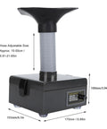 Solder Fume Extractor With 150W Motor And 3 Stage Filtration System 7000 RPM Smoke Evacuator with adjustable hose and dimensions