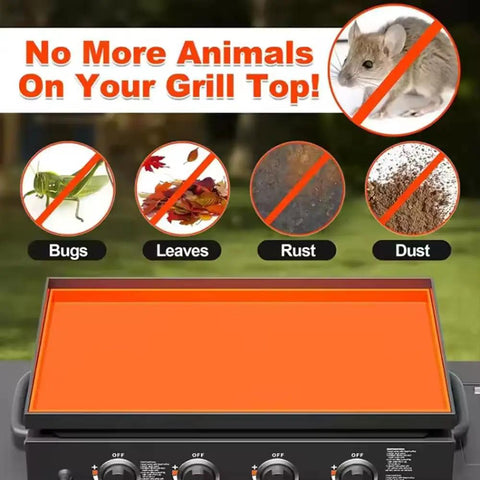 Rock Solid Thick Silicone Griddle Mat For Blackstone 36 Inch Cooktop covers bugs, leaves, rust, and dust keeping your grill clean.