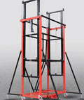 Electric Lifting Scaffolding Platform With Remote Control And Wheels For Workshop And Warehouse, steel frame on wheels.