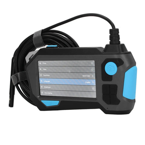 9mm Dual Camera Industrial Borescope With 4.5 Inch HD Display And IP68 Waterproof Build Featuring Five Meter Flex Cable and LED screen settings