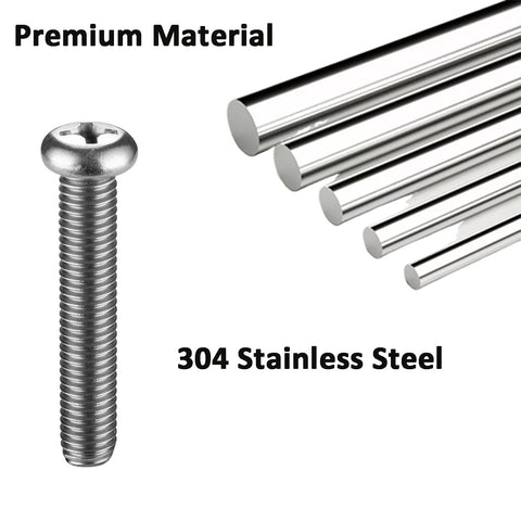 M8 TV Mounting Screws Kit With 25mm Spacers, M8 x 45mm Bolts, 1.25mm Pitch, Universal VESA Mount Hardware, Stainless Steel