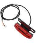 Must Have E Bike Rear Light For 36 Volt Or 48 V Batteries With 6 Pin Connector Plug And Super Bright Led Tail Lamp That Flashes Brake Signal At Night For Maximum Safety On The Road. red LED e-bike rear light with 6-pin wire, black bracket