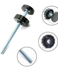 Heavy Duty Baby Gate Extender 4 Pack Black Includes Extra Long M8 Screw Bolts And Wall Protectors For Dog Pet Safety Gates, black hardware and screw details.