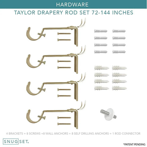 Adjustable Curtain Rod 72 To 144 Inches With Quick Easy Install No Tools Required 1 Inch Steel Rod Durable Construction hardware