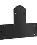 Heavy Duty 6x6 T Bracket Set Eight Black Powder Coated 16 Gauge Steel T Mending Plates Post To Beam Connector With Screws Flat Tie Joint Repair For Wood Furniture And Structural Repairs showing a single black bracket.