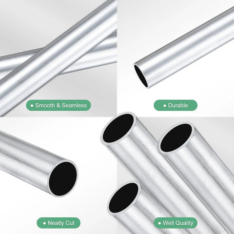 Close-up of Three Pack 250mm Aluminum Round Tubes 6063 Seamless With 15mm ID And 17mm OD, durable and high quality