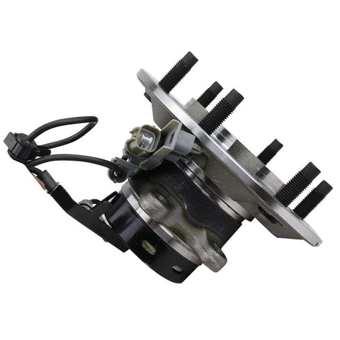 Side view of a Front Left Wheel Hub And Bearing Assembly For 2004 2008 Chevrolet Colorado And GMC Canyon 4WD Plus 2006 2008 Isuzu I 350 And 2007 2008 Isuzu I 370 Durable Replacement Part with studs and ABS wiring visible.