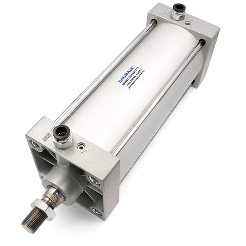 Pneumatic Air Cylinder 3.94 Inch Bore, 10.82 Inch Stroke, Pro Grade Double Acting Single Rod, M20x1.5 Threaded Rod, 1/2 Port