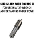 Half Inch 13 UNC Bottoming Tap In High Speed Steel with round shank and square end for tap wrench use, metalwork tool.