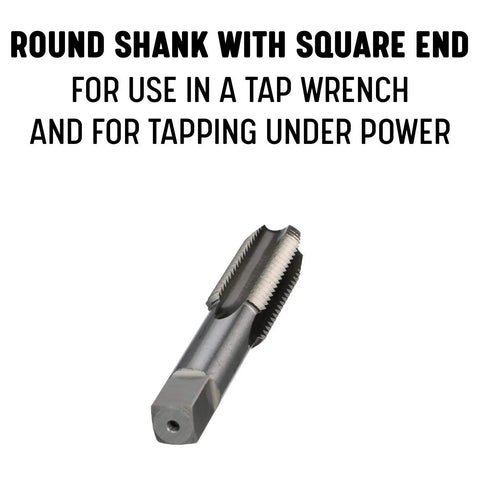 Half Inch 13 UNC Bottoming Tap In High Speed Steel with round shank and square end for tap wrench use, metalwork tool.