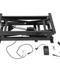 Built Like A Tank Electric Scissor Lift Table With Hella Sturdy Three Hundred Fifty Pound Capacity, smooth hydraulic platform and remote control.