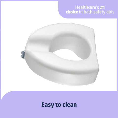 Hella Sturdy Raised Toilet Seat Adding Five Inches Tall Features Secure Locking Clamps Plus Non Slip Base For No Sweat Assembly Perfect Big Lift For Seniors Daily Use
