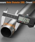 U-Bolt Exhaust Clamp 1.75 Inch OD, 2 Pack Carbon Steel Pipe Connector measured with caliper