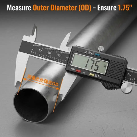 U-Bolt Exhaust Clamp 1.75 Inch OD, 2 Pack Carbon Steel Pipe Connector measured with caliper