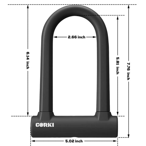 Beefed Up Bike Lock With 5 Foot Security Cable And 17mm U Lock Shackle For Electric Scooters Bicycles Ebikes And Motorcycles Mounting Bracket And Keys Lightweight Scratch Resistant Silicone Sleeve Keeps Your Frame Safe