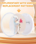 DIY Button Maker Kit Sturdy Pin Press Machine accessory with a polar bear holding a flower on a badge circle.