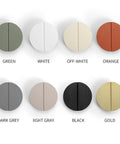 Color options including green for Green Half Moon Drawer Pulls 2.5 Inch Four Pieces With Screws Semicircle Cabinet Handles.