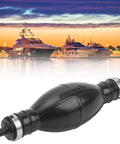 Manual Marine Fuel Transfer Pump For Outboard Motors With Strong Suction And Easy Grip Non Slip Concave And Convex Design Even With Wet Hands Aging Resistant Durable Pump For Gas Petrol And Oil On Boat Motor Accessories, black rubber hand pump