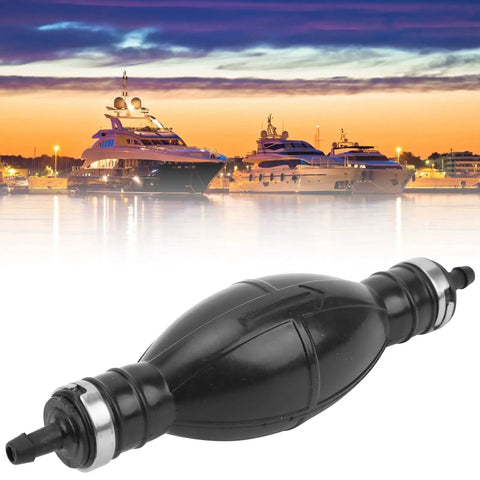 Manual Marine Fuel Transfer Pump For Outboard Motors With Strong Suction And Easy Grip Non Slip Concave And Convex Design Even With Wet Hands Aging Resistant Durable Pump For Gas Petrol And Oil On Boat Motor Accessories, black rubber hand pump