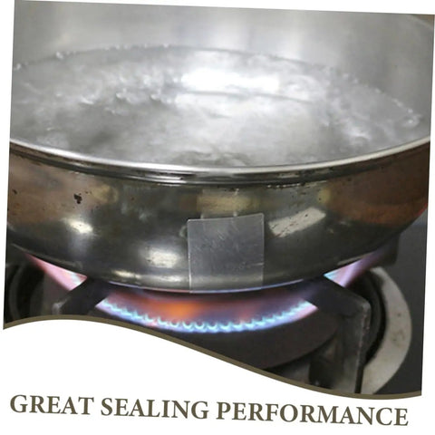 Heavy Duty Cookware Repair Tape With Aluminum Patch, 10 Sheets, on pan sealing a leak while boiling water on stove