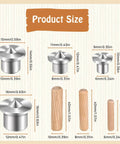 Pro Grade Woodworking Dowel Pin Set With 24 Centering Pins In 6 8 10 12 Mm And 75 Dowel Pins In 6 8 10 Mm size chart.