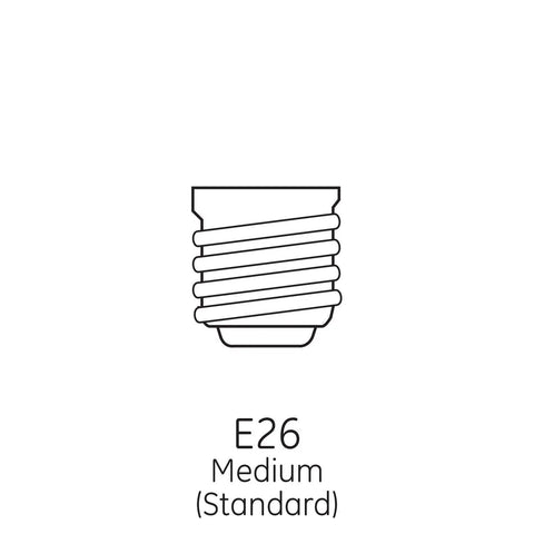 Diagram of E26 medium base for Retro Edison Style LED Bulbs Two Pack With Clear Glass Warm Candle Glow Six Watt LED Equivalent To Sixty Watt Dimmable Medium Base For Indoor Chandeliers Perfect For Dining Rooms And Living Spaces