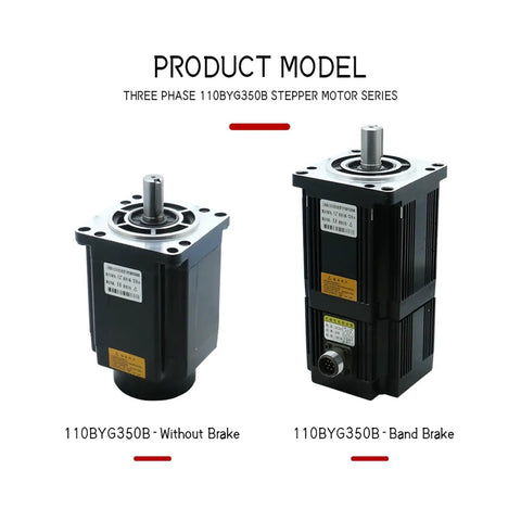 110mm 3 Phase Stepper Motor With HB3822MA Driver No Brake, High Torque Hybrid Control For CNC Machines, Smooth Motion, Precise Positioning, 8Nm To 20Nm Torque Range For Industrial Use