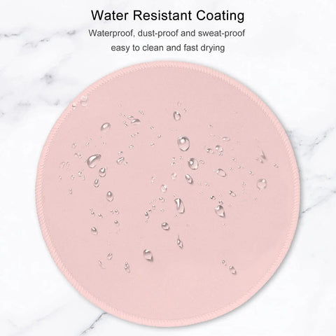 Pink Round Mouse Pad With Slick Ultra Smooth Surface, 8.7 Inch Round Desk Mat, 3Mm Thick, Stitched Edge, Anti Slip And Waterproof Rubber