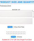 Heavy Duty Two Pack Aluminum Door Kick Plate Scuff Guard For Exterior Front Door Protection Six By Thirty Four Inches with 24 screws.