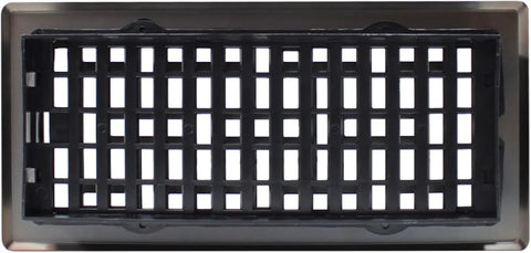 Dope 4x10 Floor Vent Cover With Adjustable Damper Lever In Rubbed Bronze, Decorative Air Register For Home Vents, Oversized Faceplate