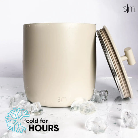 Vacuum Insulated Ice Bucket With Lid And Scoop Keeps Ice Cold For Hours For Cocktails Champagne Wine Beer Party Ready And Hosting Stainless Steel 100 Oz Capacity Double Wall No Sweat With Slip Resistant Rubber Bottom.
