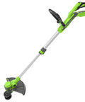 Real Deal Twenty Four Volt Twelve Inch Cordless String Trimmer And Two In One Lawn Edger with adjustable aluminum shaft.