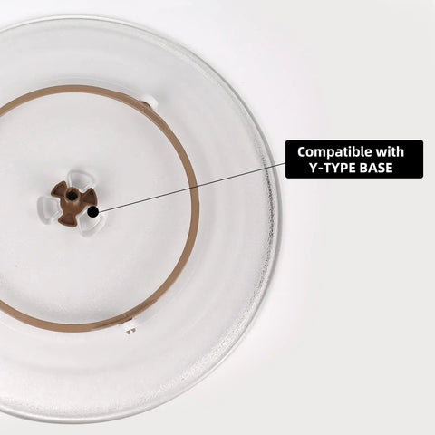 12 Inch Glass Microwave Plate Replacement Built To Last, Heavy Duty Heat Resistant BPA Free Dishwasher Safe Compatible With W10337247 W11367904 W11291538 Turntable Tray with Y-Type Base
