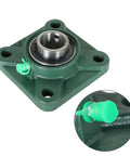 1 Inch Bore Flange Mounted Bearing Unit With 4 Bolt Base And Flanged Spherical Outer Race For Precise 1 Inch Shaft Fit, zoomed in green part